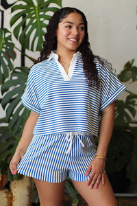 Conrad Striped Short Set + Blue