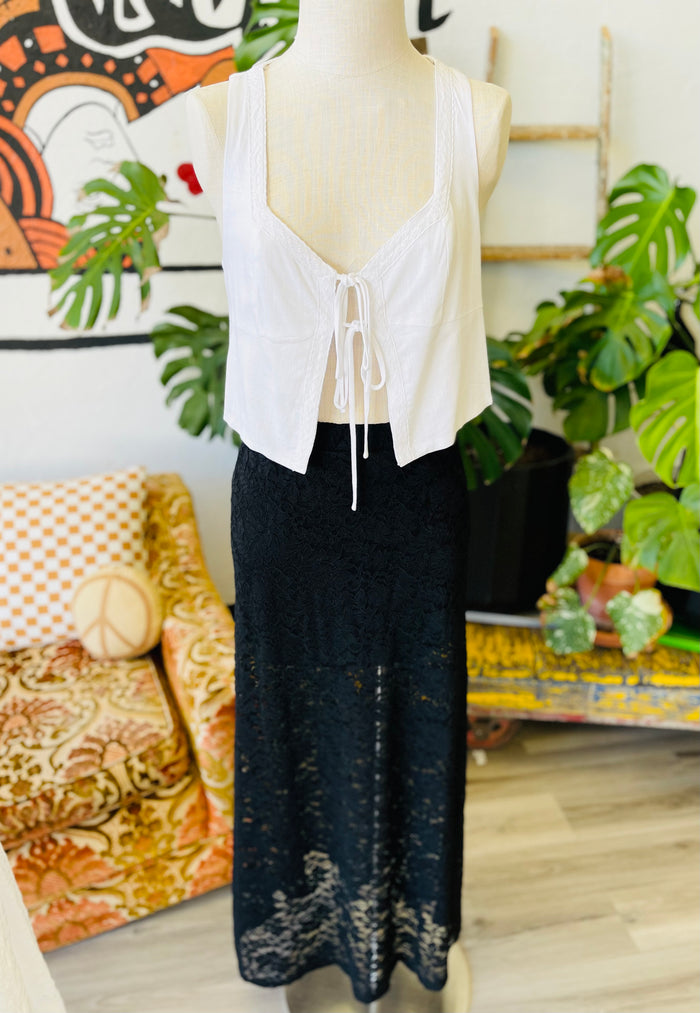 Lana Lace Maxi Skirt in Black