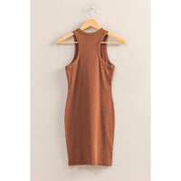 Lets Go Outside Ribbed Tank Dress in Chesnut