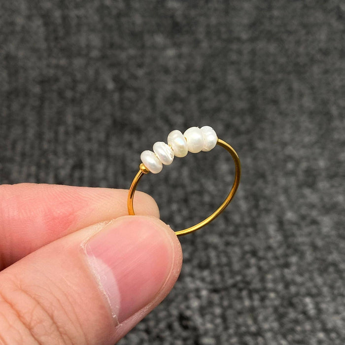 18K GP Pearl Stacker Ring