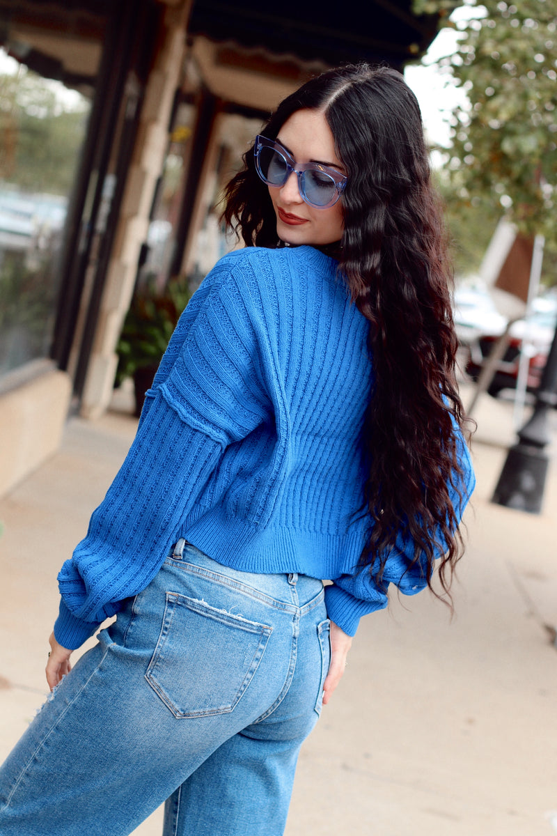 Baylee Knit Sweater + Cobalt