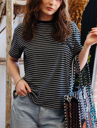90s Basic Striped Cotton Top