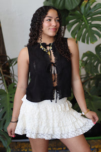 Tumbleweed Lace Mini Skirt W/ Inner Shorts Cream