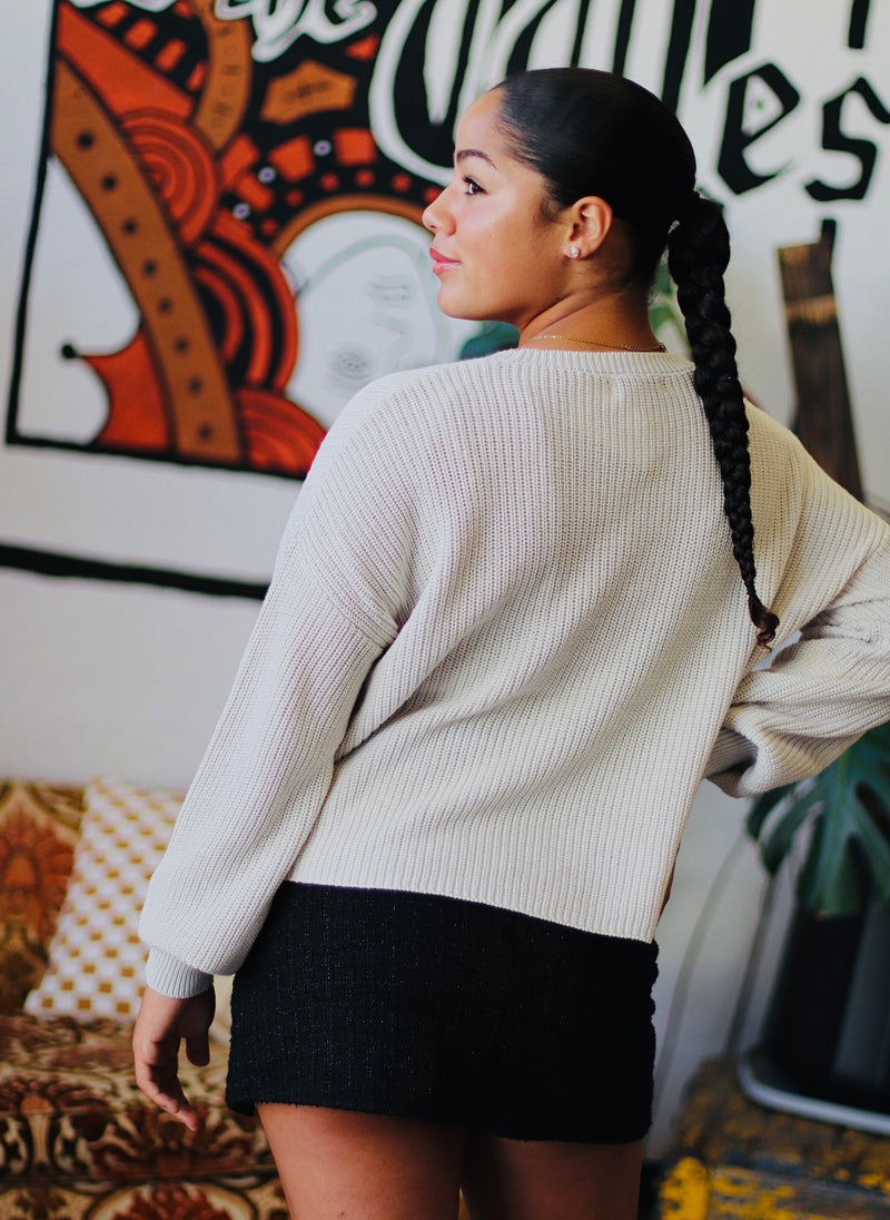 Crew Neck Sweater in Stone