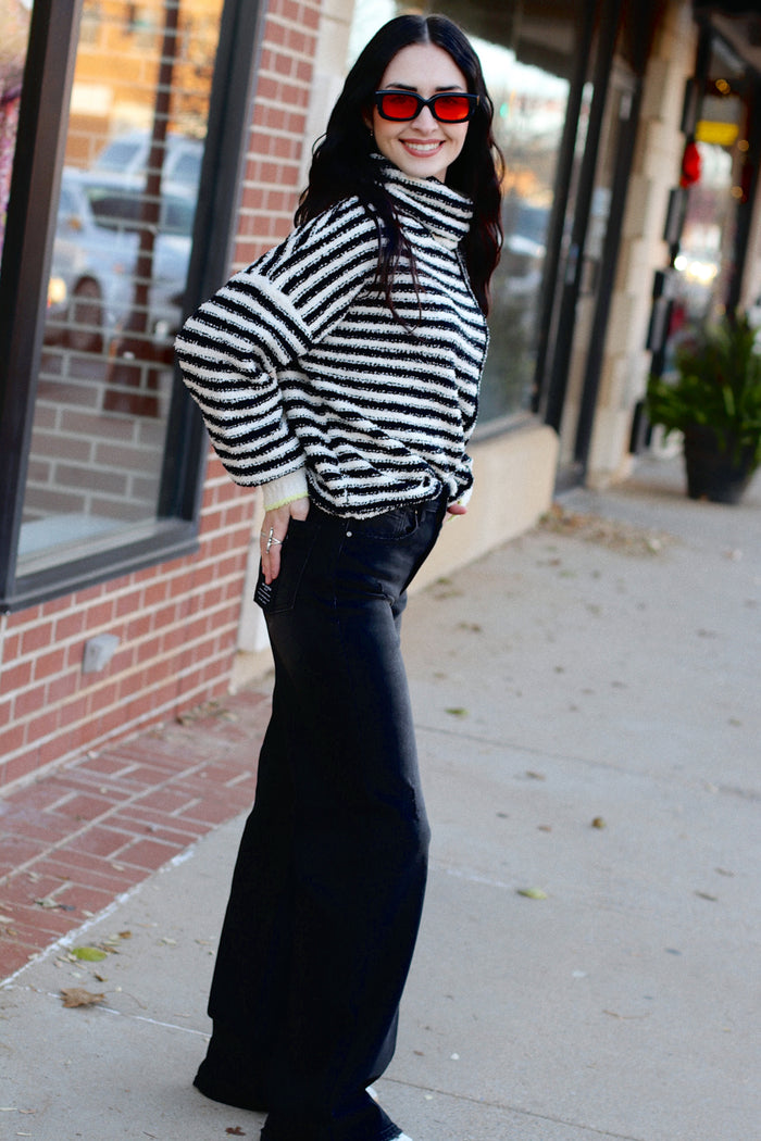 B&W Soft Striped Sweater