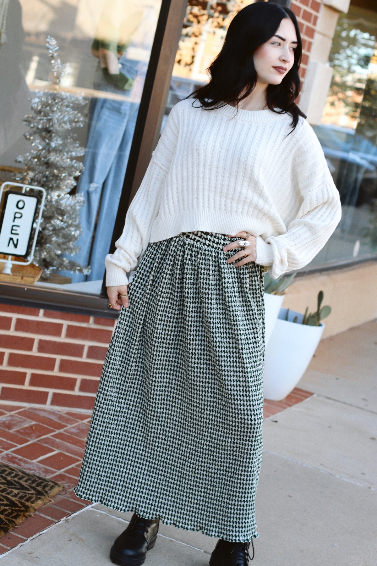 Forest Houndstooth Skirt