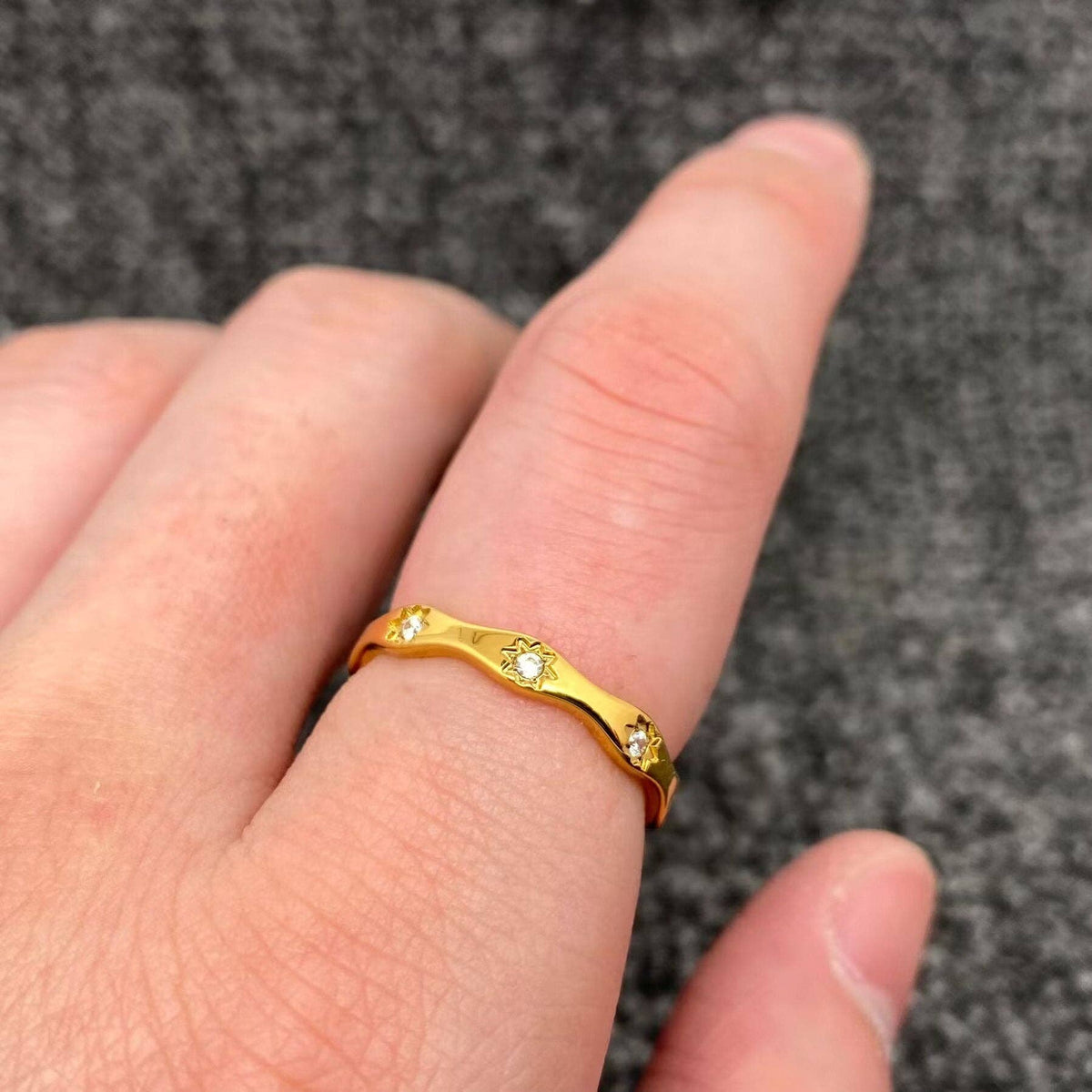 Stacker Wave Design 18K GP Ring