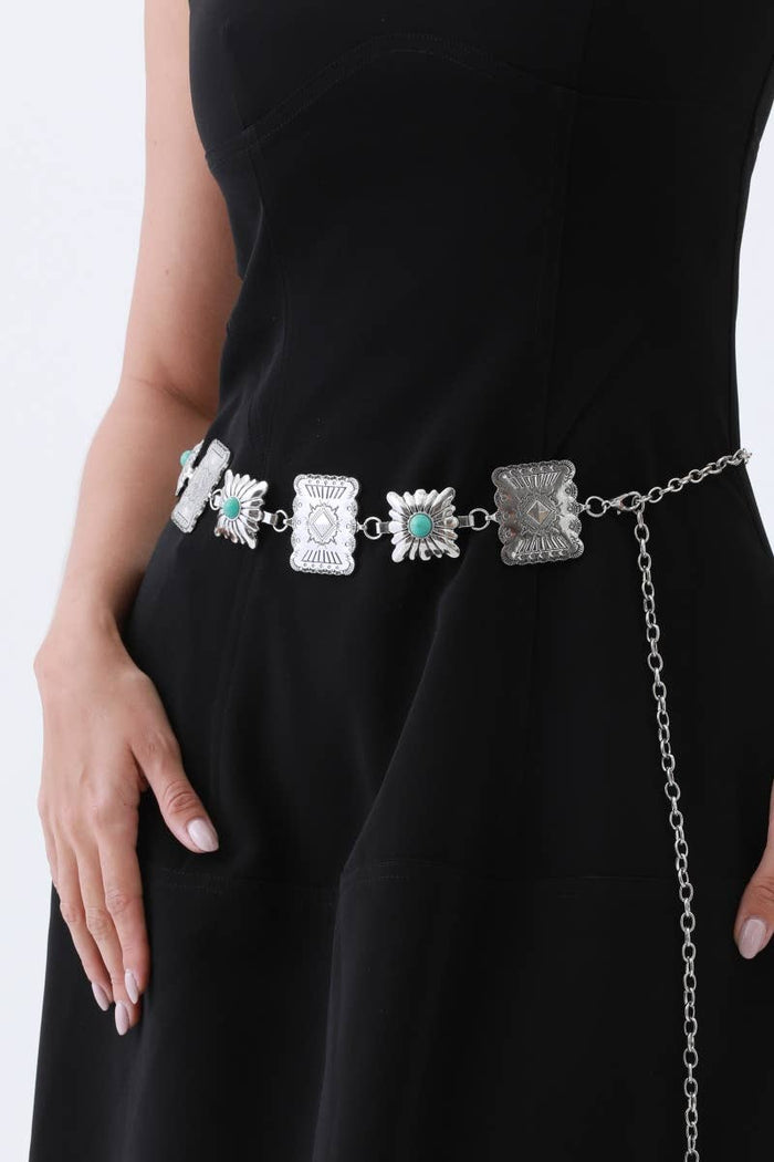 Vintage Western Turq Chain Belt