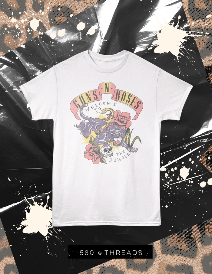 Guns N' Roses Welcome To The Jungle Tee in White