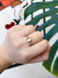 Lucky Opal CZ 18K Gold Plated Ring