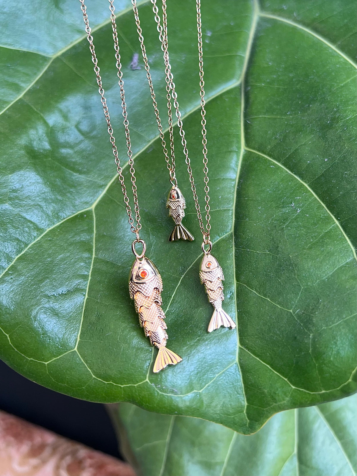 Fish Charm Gold-plated Necklace 2 Tier