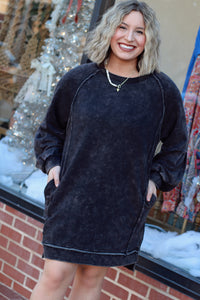 Raglan Mini Dress + Black