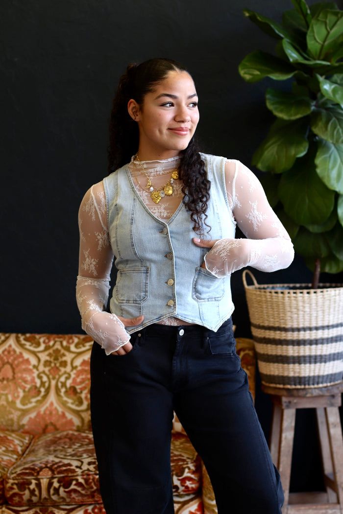 White Lace Layering Shirt