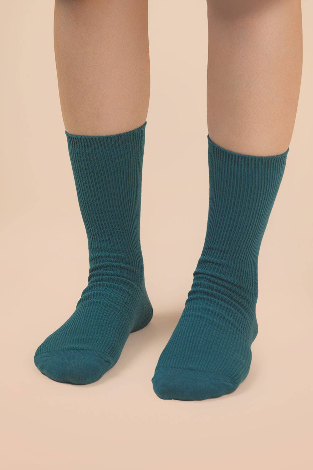 Ribbed mock socks: OLIVE