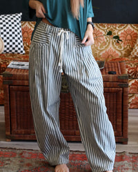 Danny Green Striped Barrel Denim Pants