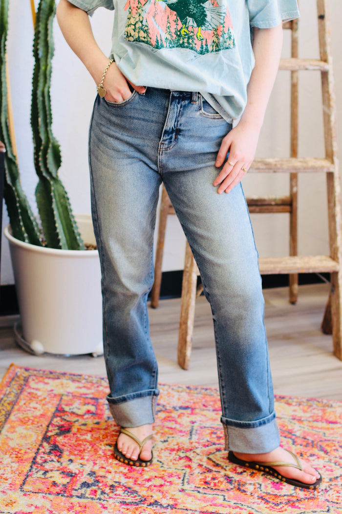 Carrie Cuffed Medium Wash Jeans