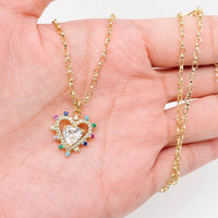 CZ Hollow Heart Necklace