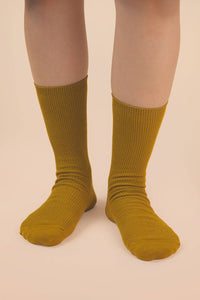 Ribbed mock socks: FOREST