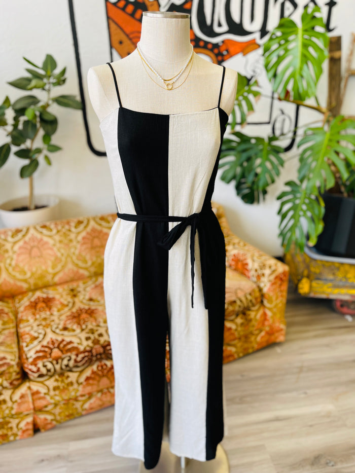 Striped Jumpsuit in Black & White