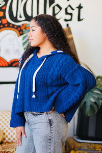 Soft Cable Knit Sweater + Navy