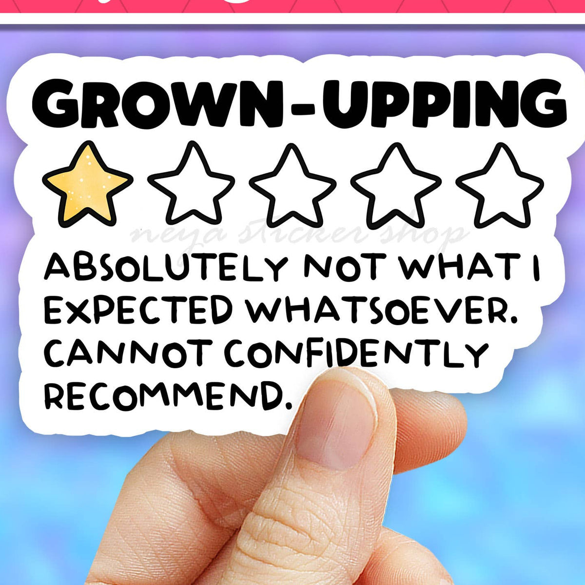 Grown upping sticker 3"