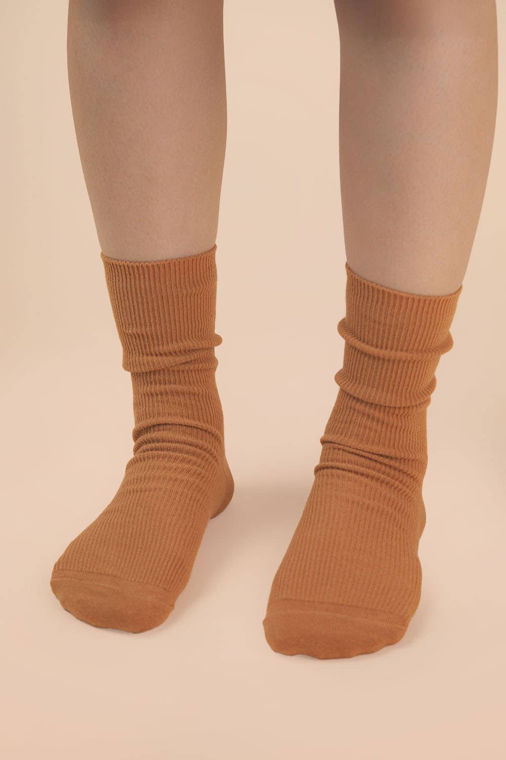 Ribbed mock socks: FOREST