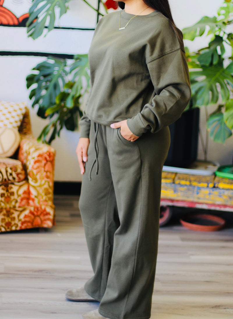 Comfiest Sweat Set Ever + Olive