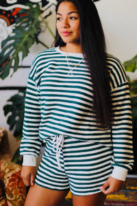 Movie Night Striped Set + Green