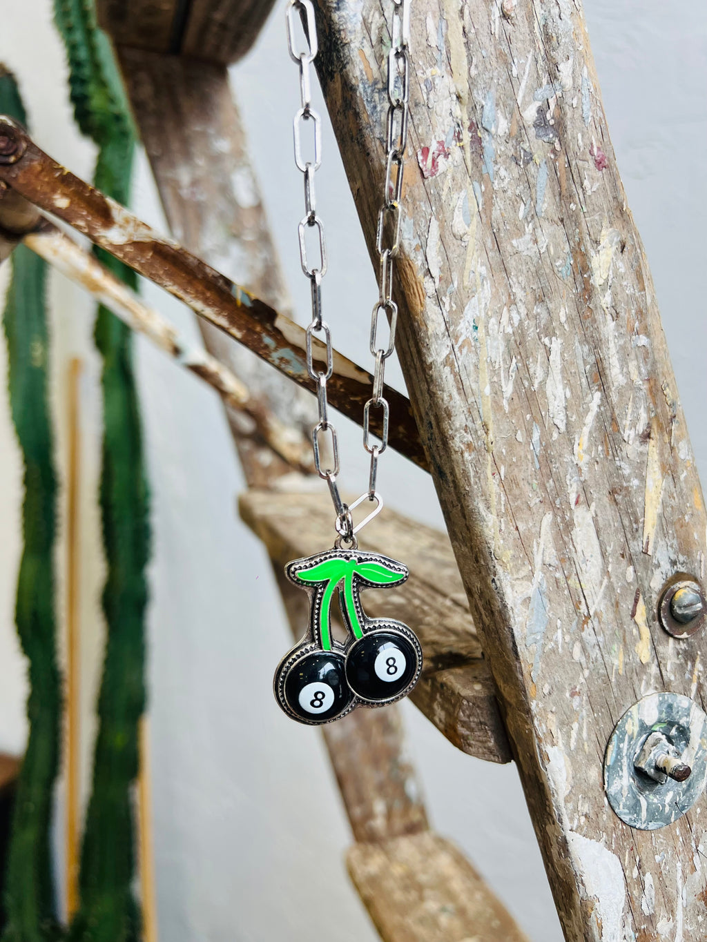 8 Ball Cherry Necklace