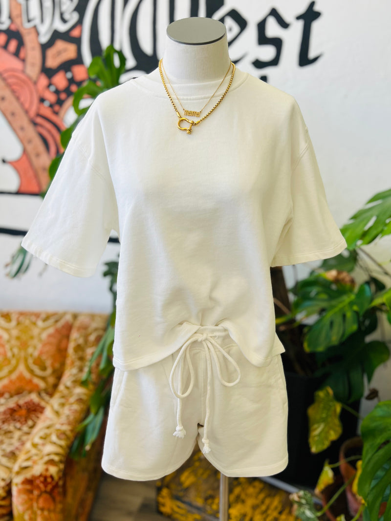 Cozy Terry Shorts + Ecru