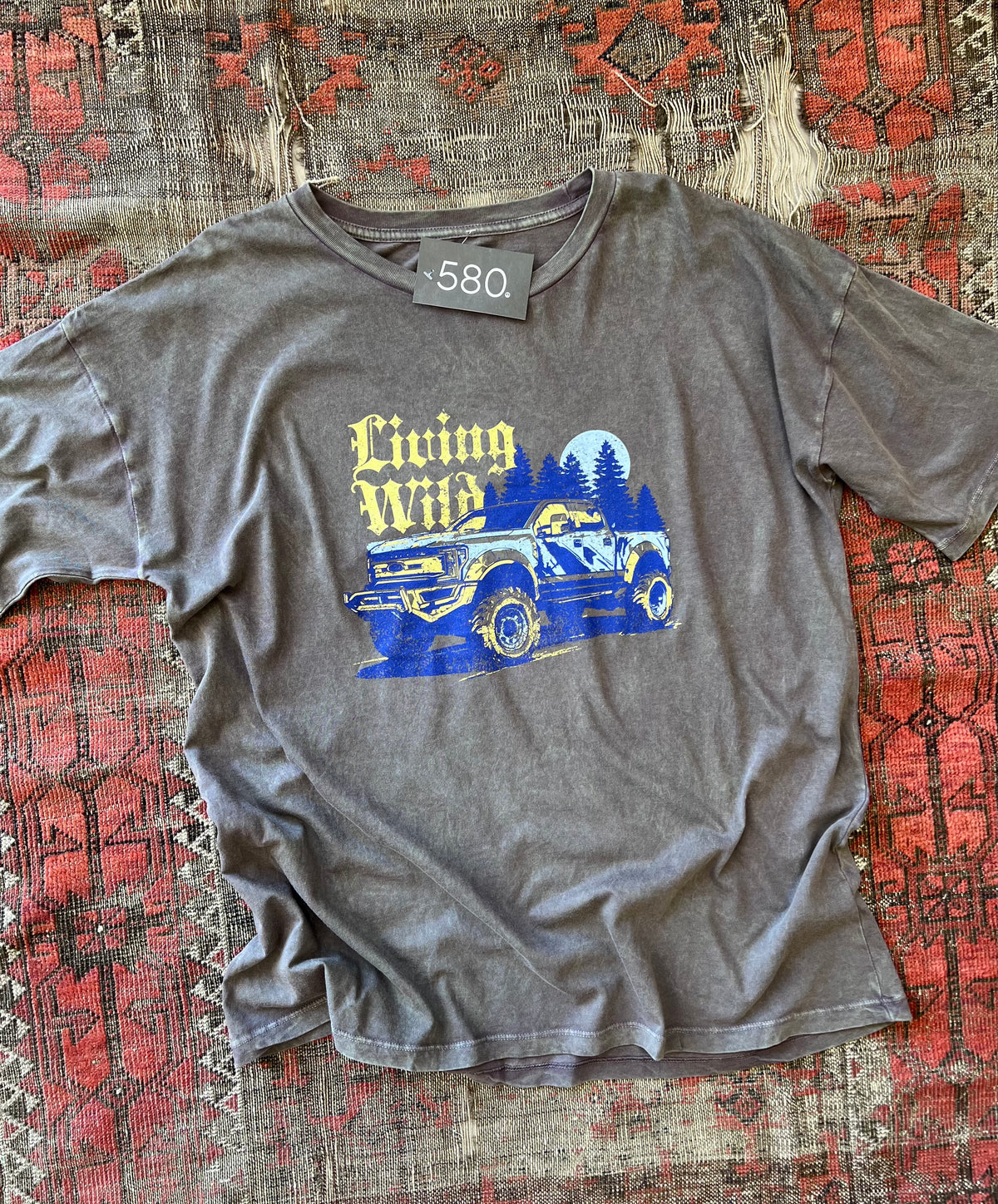 Living Wild Vintage-Wash Oversize Graphic Tee