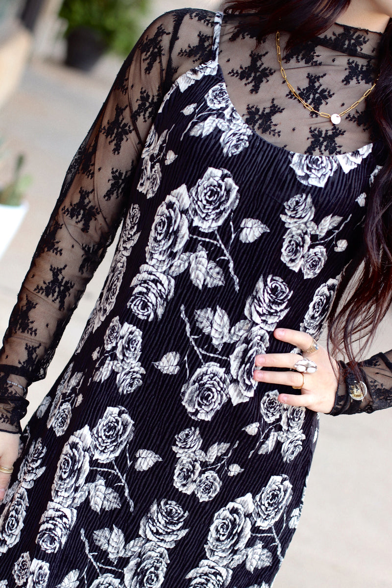 Black Floral Maxi Dress