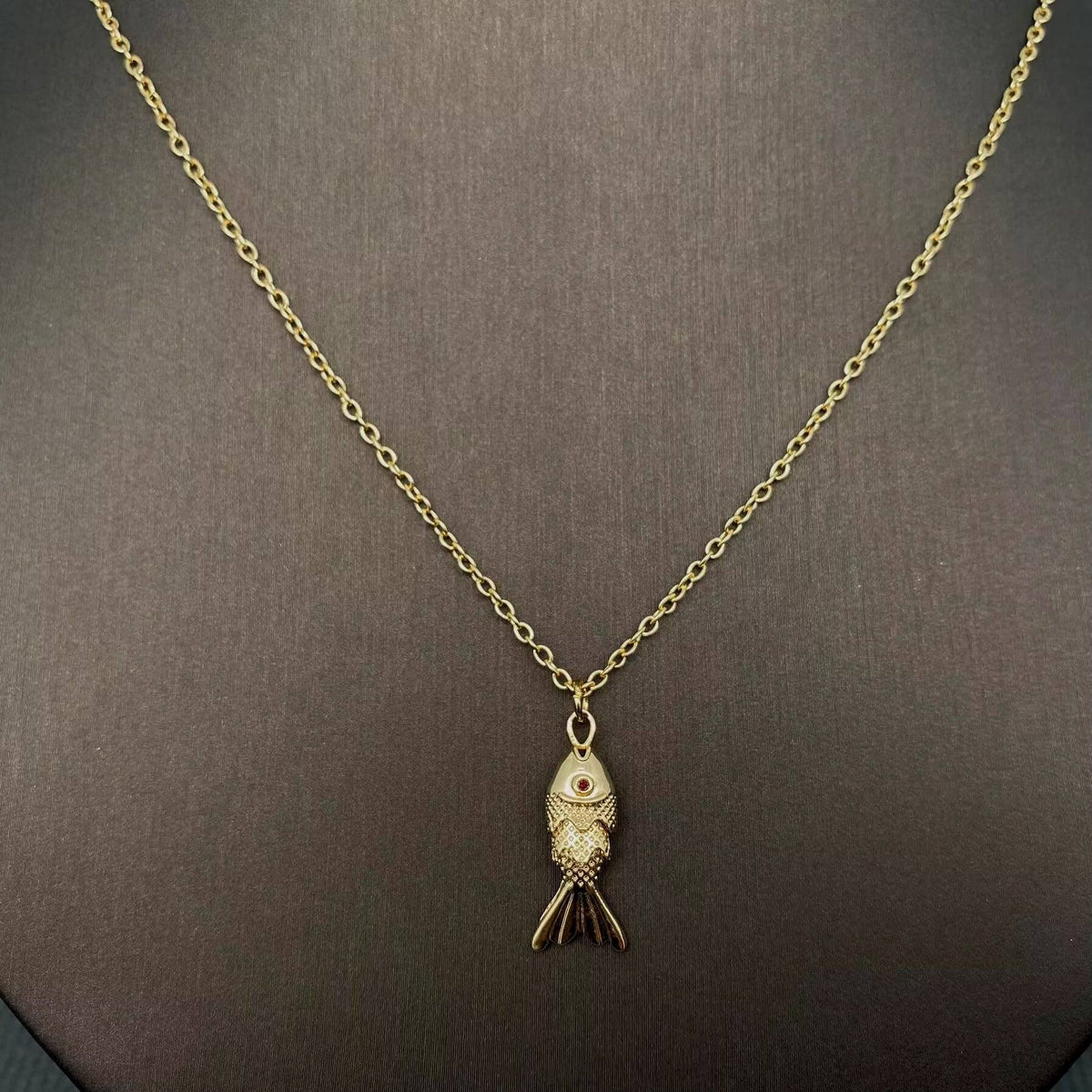 Fish Charm Gold-plated Necklace 2 Tier