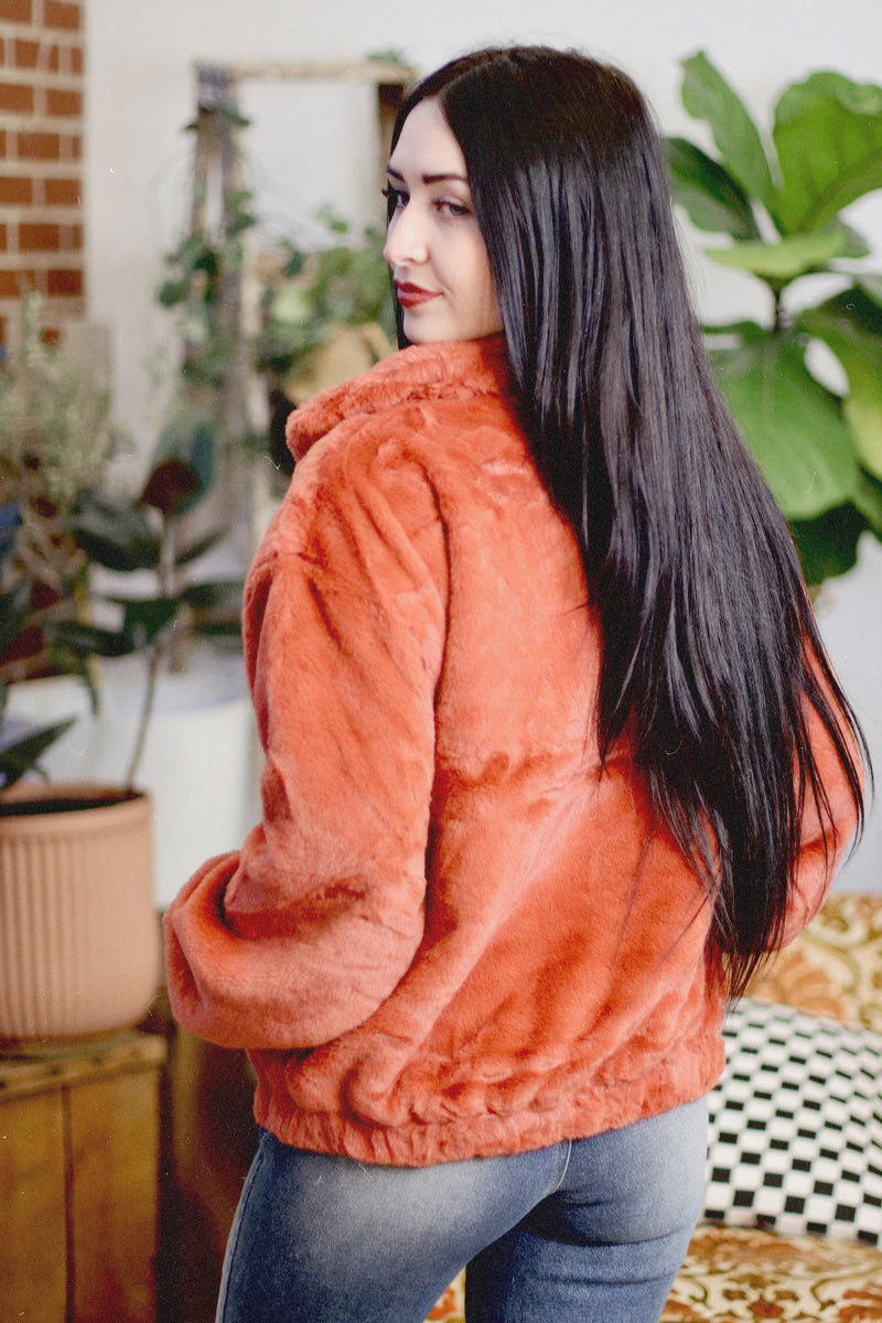 Apricot Faux Fur Jacket