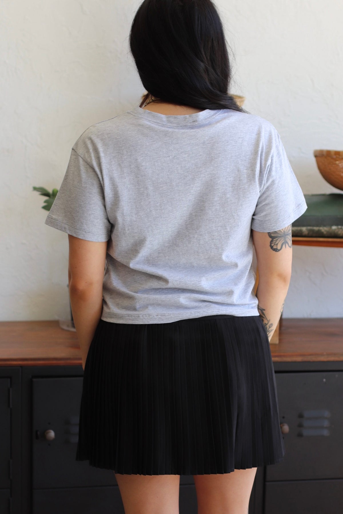 580 Basic Crop Tee + Grey
