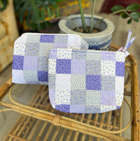 "Violet Dreams" Quilted Vanity and Travel Bag