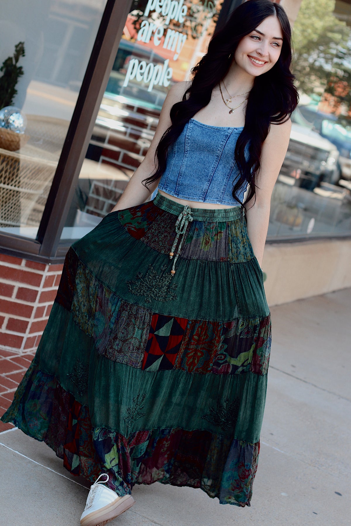 Green Goddess Maxi Skirt