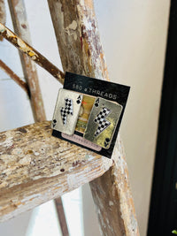 Western Checkered Lightning Spade Ace Earring