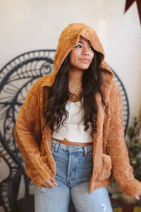 Teddy Hooded Jacket + Khaki | BF '25