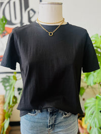 580 Basic Cotton Tee + Black