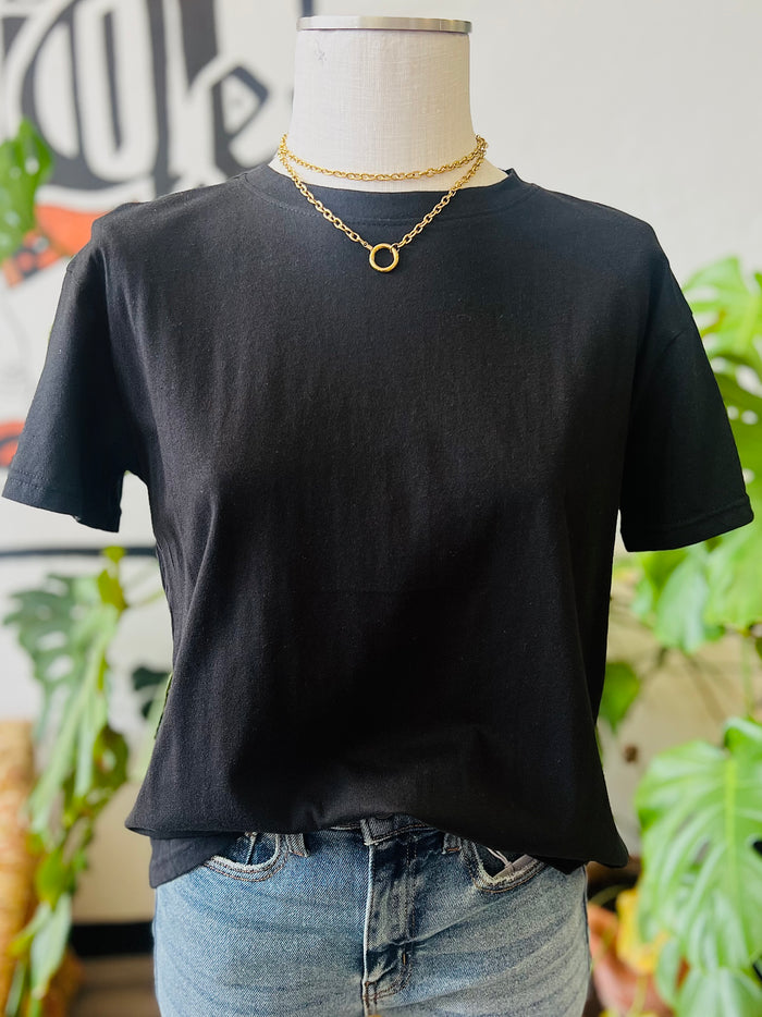 580 Basic Cotton Tee + Black