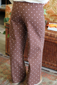 Girl Next Door Polka Dot Pants + Brown