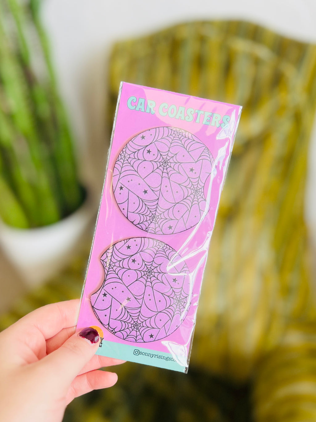 Pink Spiderweb Pattern- Coasters