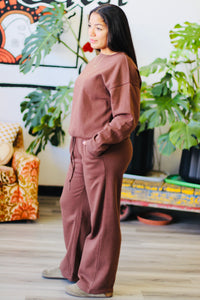 Comfiest Sweat Set Ever + Brown