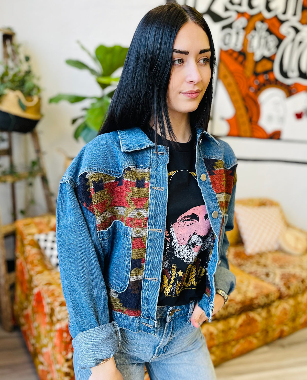 Western Cropped Denim Jacket