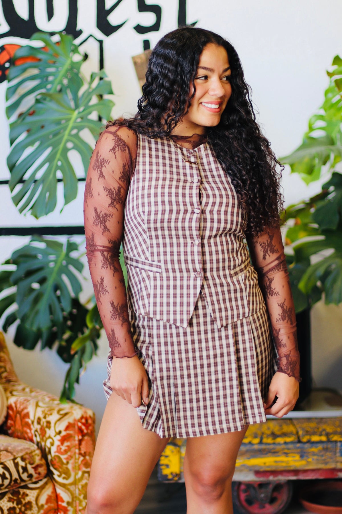 School Of Rock Plaid Mini Skirt