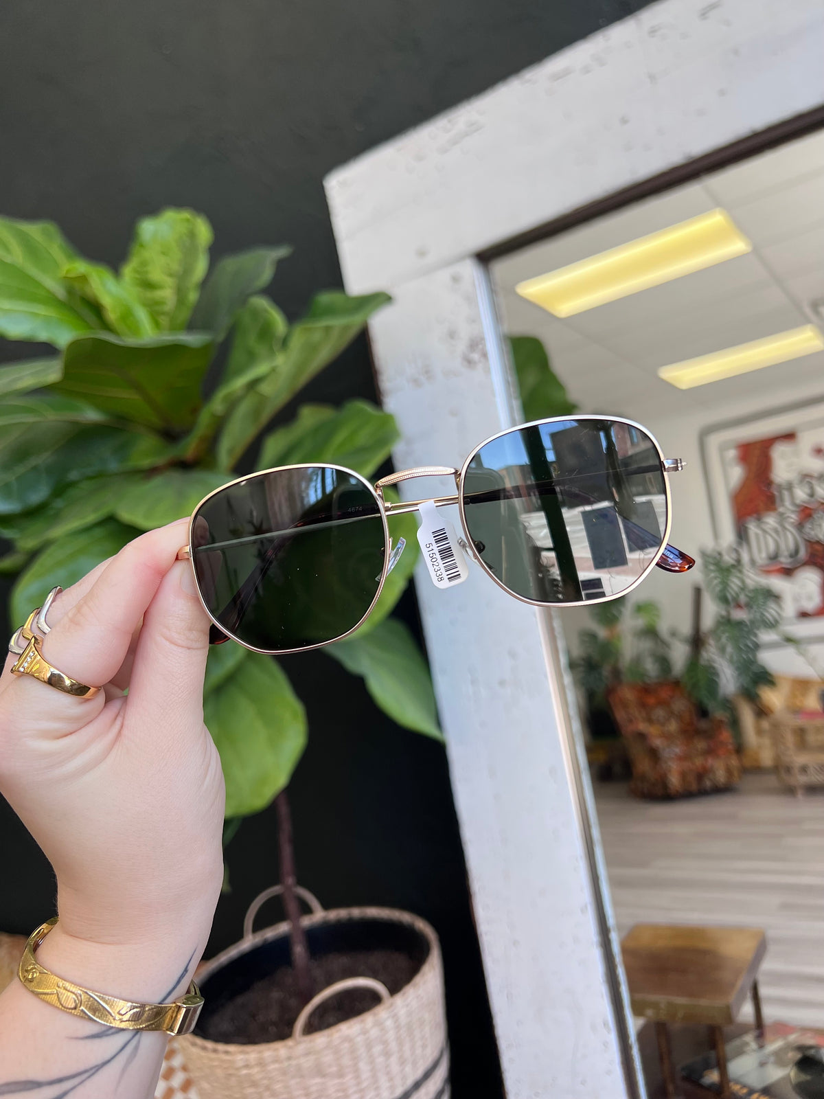 Thin Metallic Frame Fashion Sunglasses