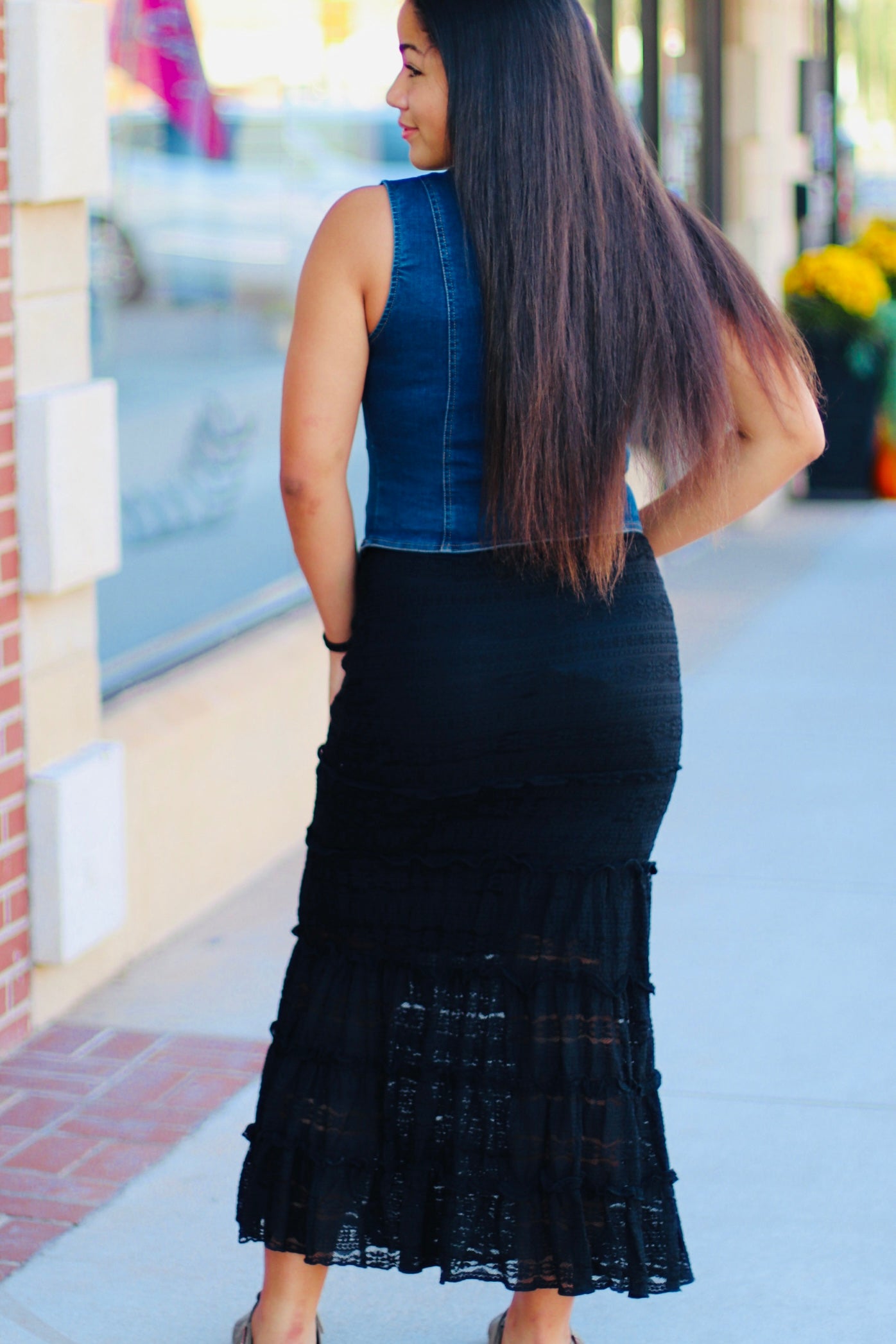 Melanie Mermaid Midi Skirt + Black – 580 Threads