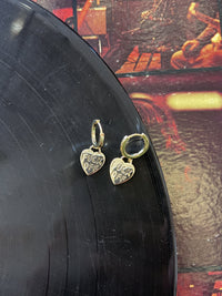 F*ck off Heart Gold Plated Huggie Earrings + Gold