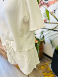 Dolman Sleeve Terry Top + Ecru